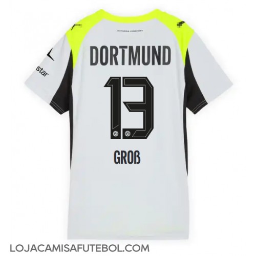 Camisa de Futebol Borussia Dortmund Pascal Gross #13 Equipamento Secundário Mulheres 2025-26 Manga Curta